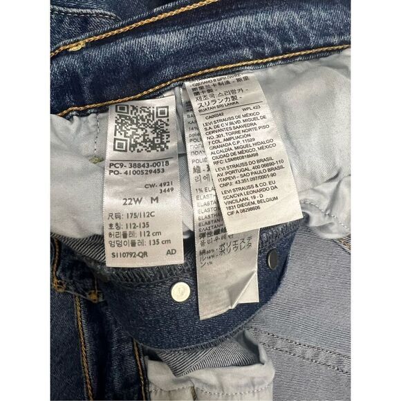 Levi's Ribcage Straight Ankle Jeans Women 22W Blue Super High Rise Button Fly - Picture 11 of 12